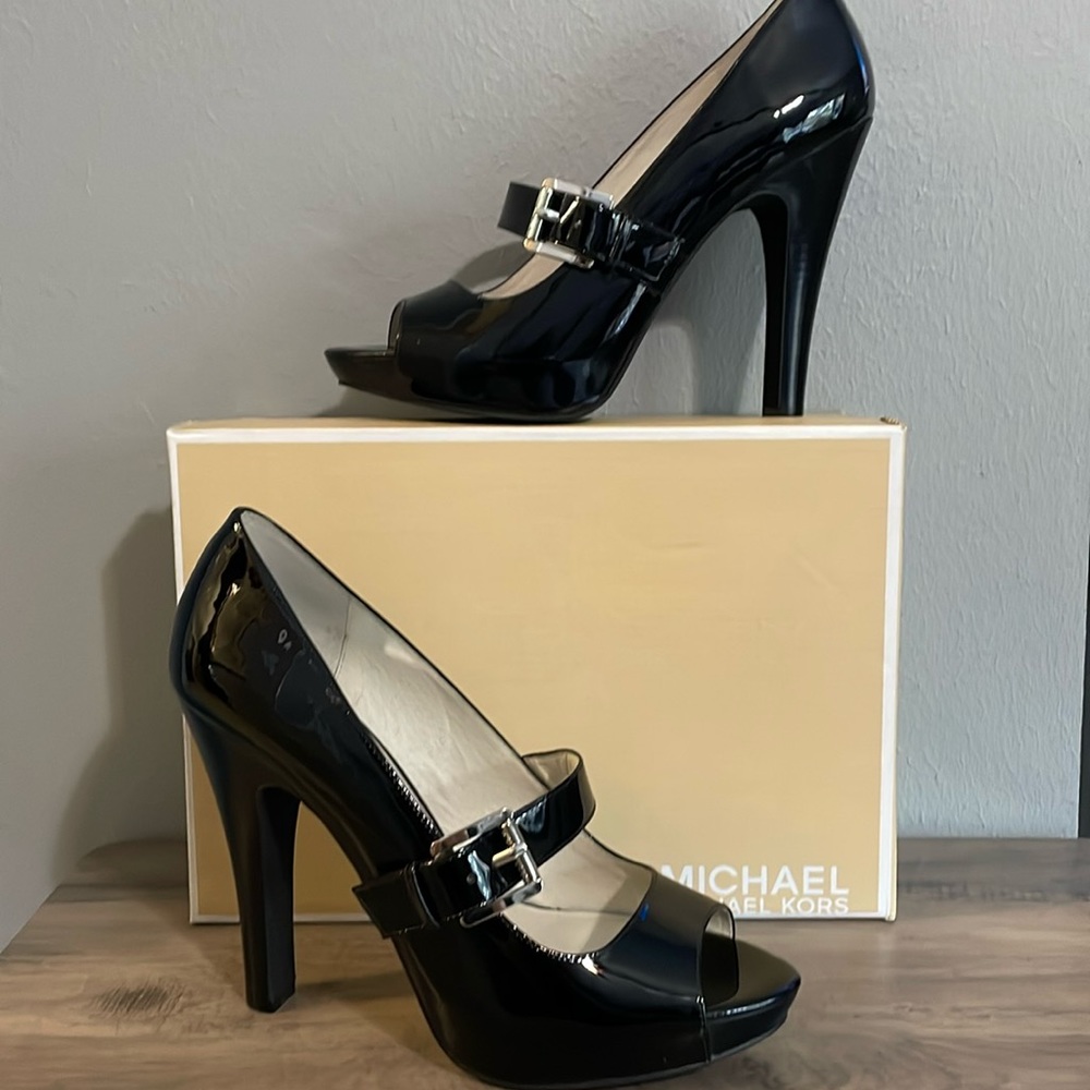 Michael Kors Chandler Mary Jane Platforms in Black Patent